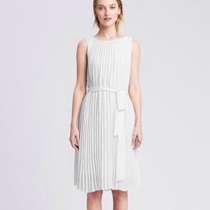 White pleated Banana Republic Dress